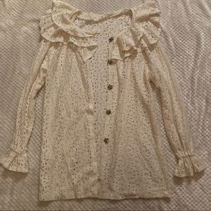 White Floral Vintage Inspired Cardigan/Blazer